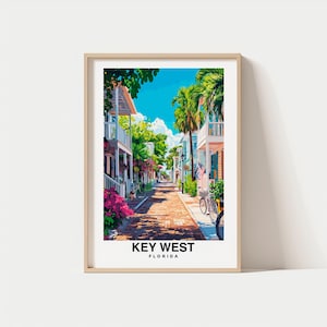 Key West Travel Print, Key West - Florida Travel Gift, Printable City Poster, Digital Download, Wedding Gift, Birthday Present