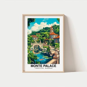 Monte Palace Tropical Garden Print - Portugal Poster, Travel Wall Art, Scenic Print, Nature Decor, Exotic Plants, Funchal View, Travel Print