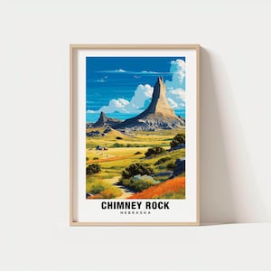 Chimney Rock Print - Nebraska Poster, Chimney Rock Views, Chimney Rock Landmarks, Chimney Rock City, Nebraska Charm, Chimney Rock Beauty