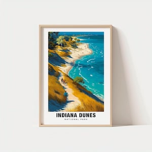 Indiana Dunes National Park Print – Indiana Poster, Lake Views, Travel Art, Sand Dunes, Scenic Beauty, Outdoor Escape, Nature Trails