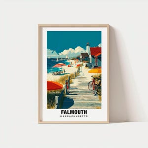 Falmouth Massachusetts Print: Coastal Town Views, Scenic Art