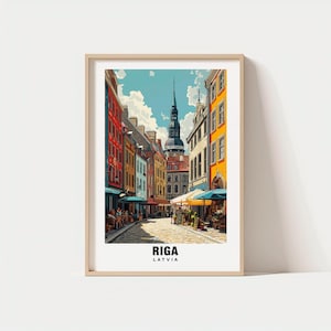 Riga Print Wall Art, Latvia - Latvia Print, Riga Travel Gift, Riga Poster, Digital Download, Birthday Gift, Latvia Heritage, European Gift