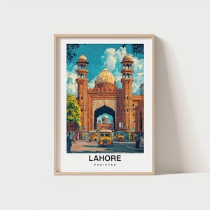 Impresión de la ciudad de Lahore, póster de viaje de Lahore, regalo de viaje a Pakistán, descarga digital de Lahore, póster de Pakistán, regalo de Lahore, arte de Pakistán