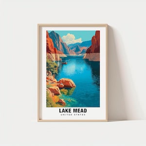 Lake Mead Print – USA Poster, Travel Art, Desert Scene, Lake Views, Nature Escape, Scenic Landscape, Canyon Charm, Nevada Poster