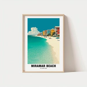 Miramar Beach Print – Florida Poster, Coastal Views, Travel Art, Ocean Scene, Beach Escape, Seaside Beauty, Sunset Glow, Gulf Coast Charm