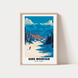 Adirondack Ski Resort Print, Gore Mountain Winter Scene (Digital Art)