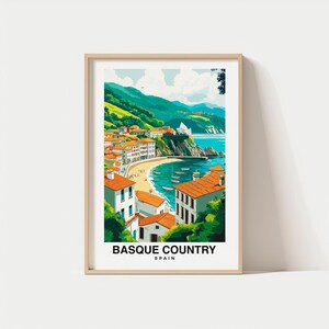 Art mural basque, impression d'Espagne, cadeau de voyage basque, affiche basque, téléchargement numérique, cadeau d'anniversaire, cadeau de mariage, patrimoine espagnol