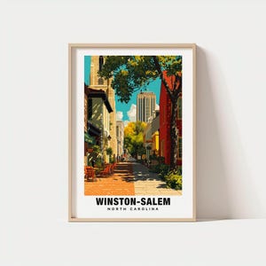Winston-Salem Print – North Carolina Poster, Travel Art, City Scene, Historic Charm, Urban Views, Scenic Escape, Cultural Landscape,NC print