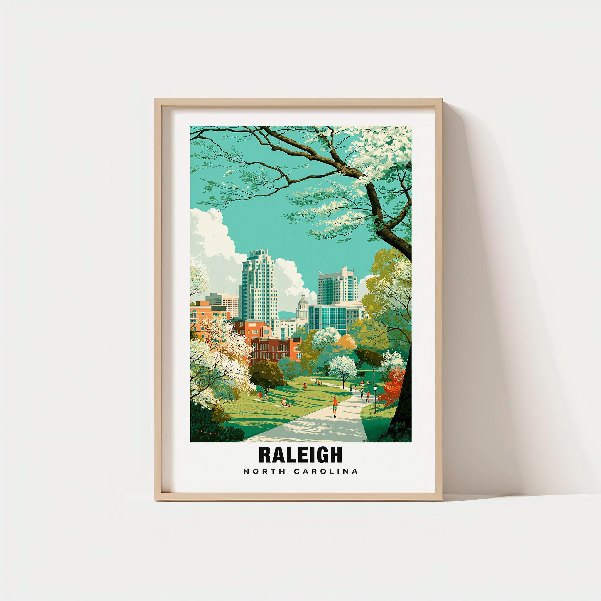 Raleigh Poster, North Carolina - Carolina Print, Raleigh Travel Gift, Raleigh  Digital Download, Birthday Gift, Wedding Gift, Carolina Print