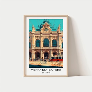 Impresión de viaje de la Ópera Estatal de Viena, Ópera Estatal de Viena - Monumento de Viena, Póster de monumento imprimible, Descarga digital, Regalo de cumpleaños