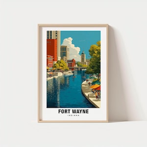 Fort Wayne Print – Indiana Poster, City Views, Travel Art, River Scene, Urban Charm, Historic Beauty, Scenic Escape, Local Culture, Midwest