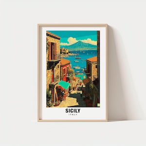 Sicily Print - Italy Poster, Travel Wall Art, Island Print, Europe Poster, Coastal Art, Mediterranean Decor, Scenic Print, Travel Poster