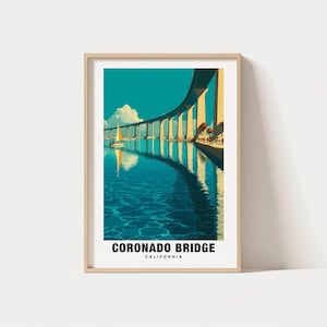 Coronado Bridge Print – California Poster, Bridge Views, Travel Art, Ocean Scene, Coastal Charm, Scenic Escape, San Diego Bay, Urban Beauty