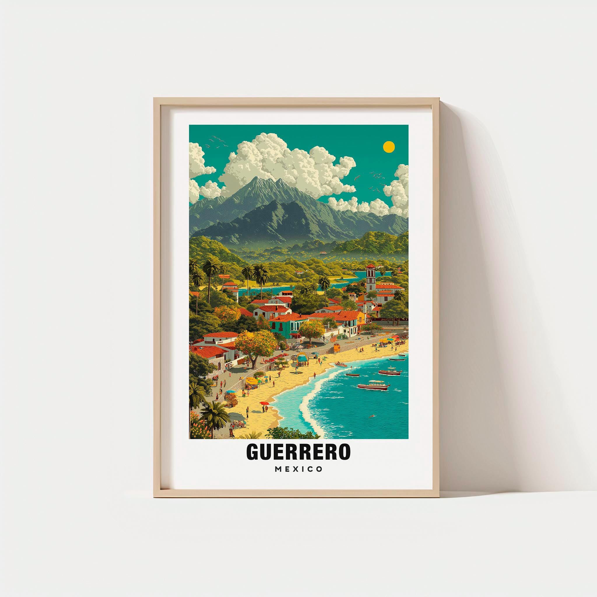 Mexico Guerrero Poster, Coastal & Mountain Views (digital Print