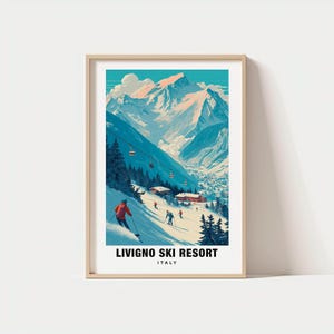 Livigno Ski Resort Print - Italy Poster, Travel Wall Art, Alpine Print, Europe Poster, Scenic Art, Mountain Decor, Winter Print, Travel Art