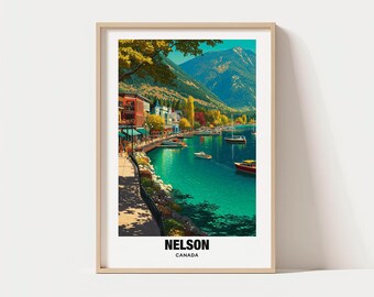 Nelson Travel Poster: British Columbia Mountain Scene