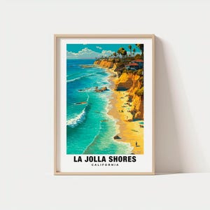 La Jolla Shores Print - California Poster, La Jolla Shores Views, La Jolla Shores Landmarks, La Jolla Shores City, California Charm,La Jolla