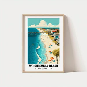 Wrightsville Beach Print – North Carolina Poster, Coastal Views, Travel Art, Beach Scene, Ocean Charm, Seaside Beauty, Sunset Glow,Beach Art
