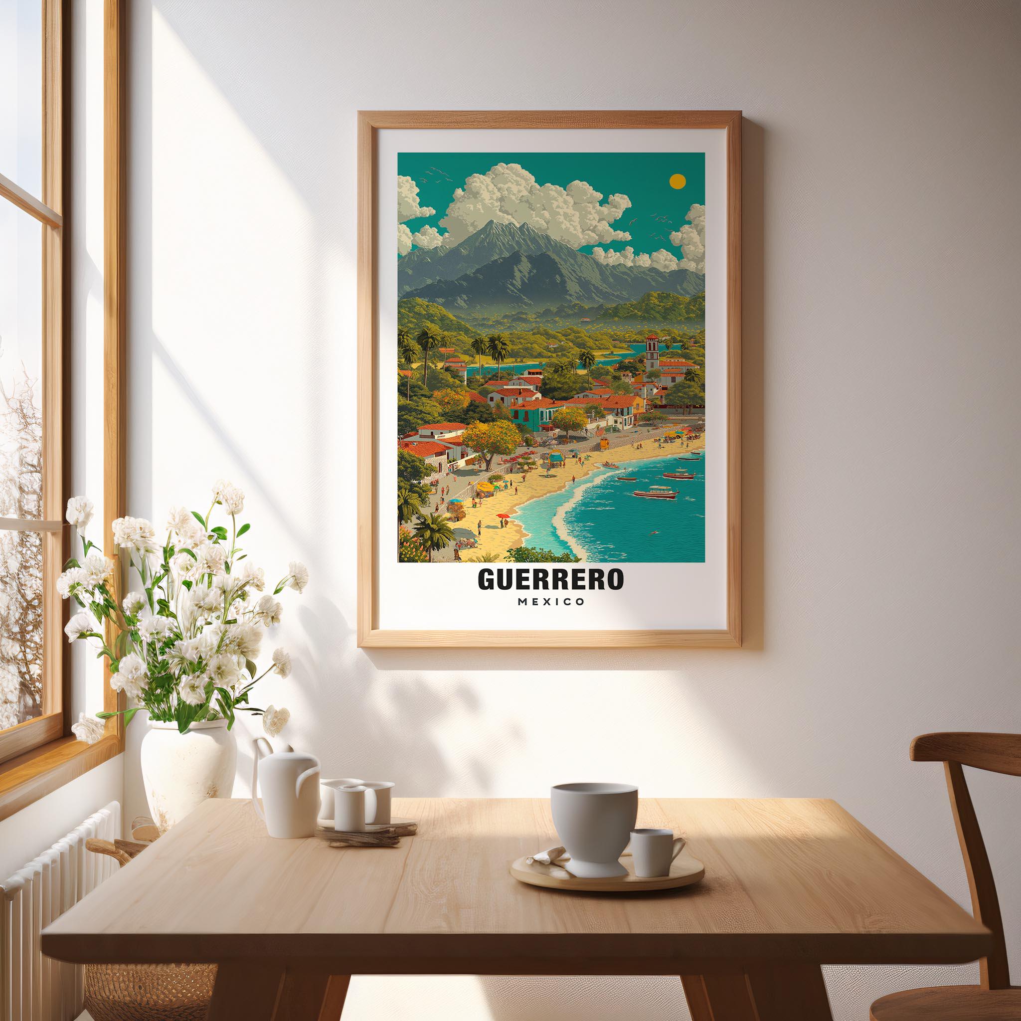 Mexico Guerrero Poster, Coastal & Mountain Views (digital Print