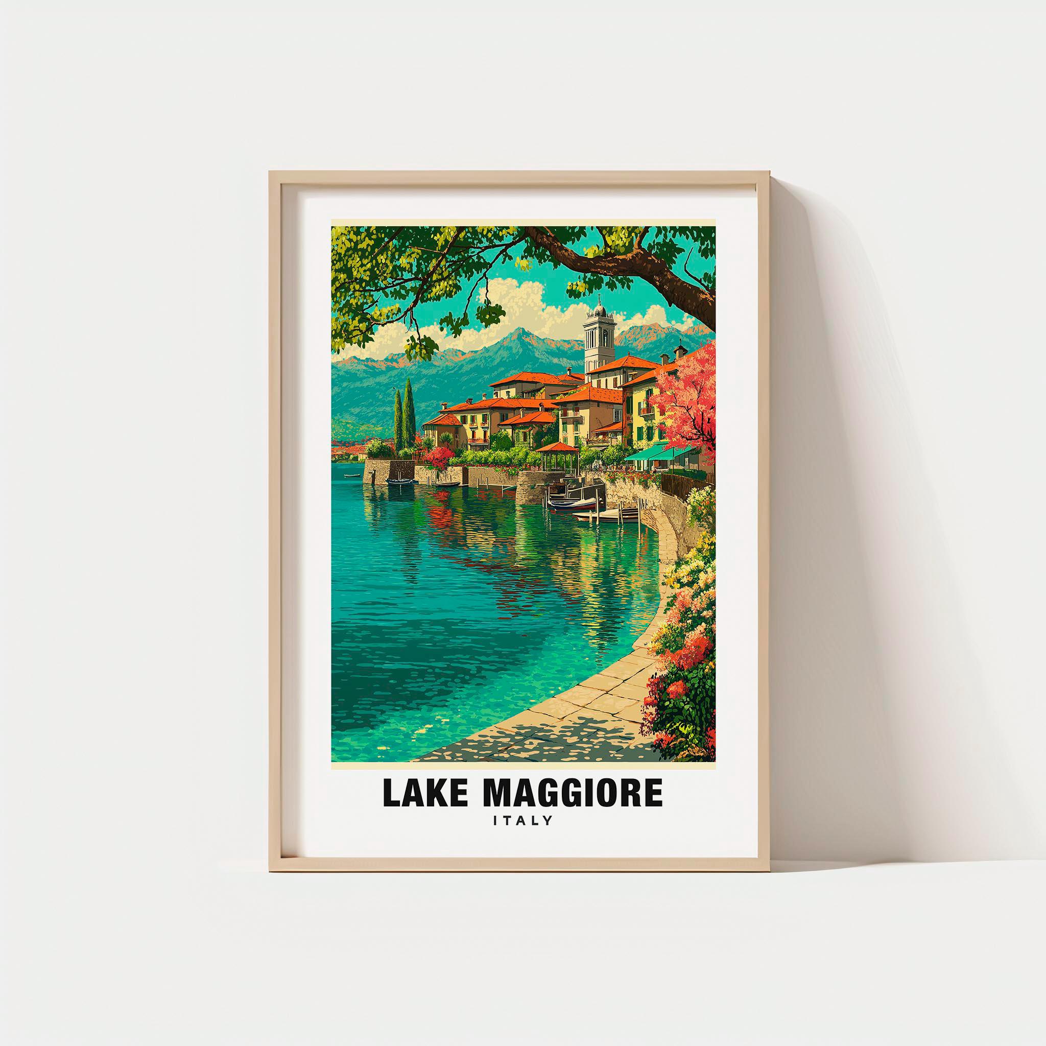 Lake Maggiore Italy Art Print – Serene Lakeside Travel Poster - Etsy