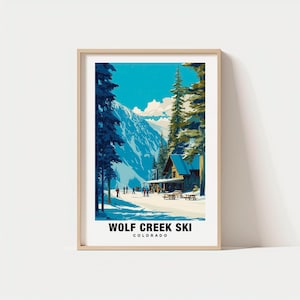 Wolf Creek Ski Print - USA poster, uitzicht op Wolf Creek, Wolf Creek Ski Resort, Wolf Creek Mountains, USA charme, Wolf Creek schoonheid, ski-avontuur
