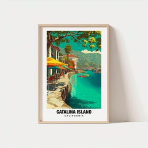 Catalina Island, Santa Catalina Travel Print Wall Art, Catalina Island - Stampa della città di Santa Catalina, Catalina Island, Catalina Island