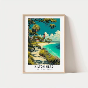 Hilton Head Print - South Carolina Poster, Hilton Head Views, Hilton Head Landmarks, Hilton Head City, South Carolina Charm, Hilton Head