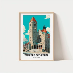 Tampere Cathedral Travel Print Wall Art, Tampere - Finland City Print, Tampere Cathedral Travel Gift, Tampere Cathedral Poster, Travel Gift