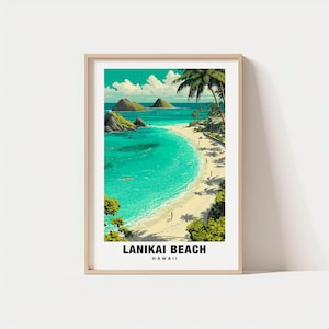 Lanikai Beach Print - Hawaii Poster, Lanikai Beach Views, Lanikai Beach Landmarks, Lanikai Beach City, Hawaii Charm, Lanikai Beach Beauty