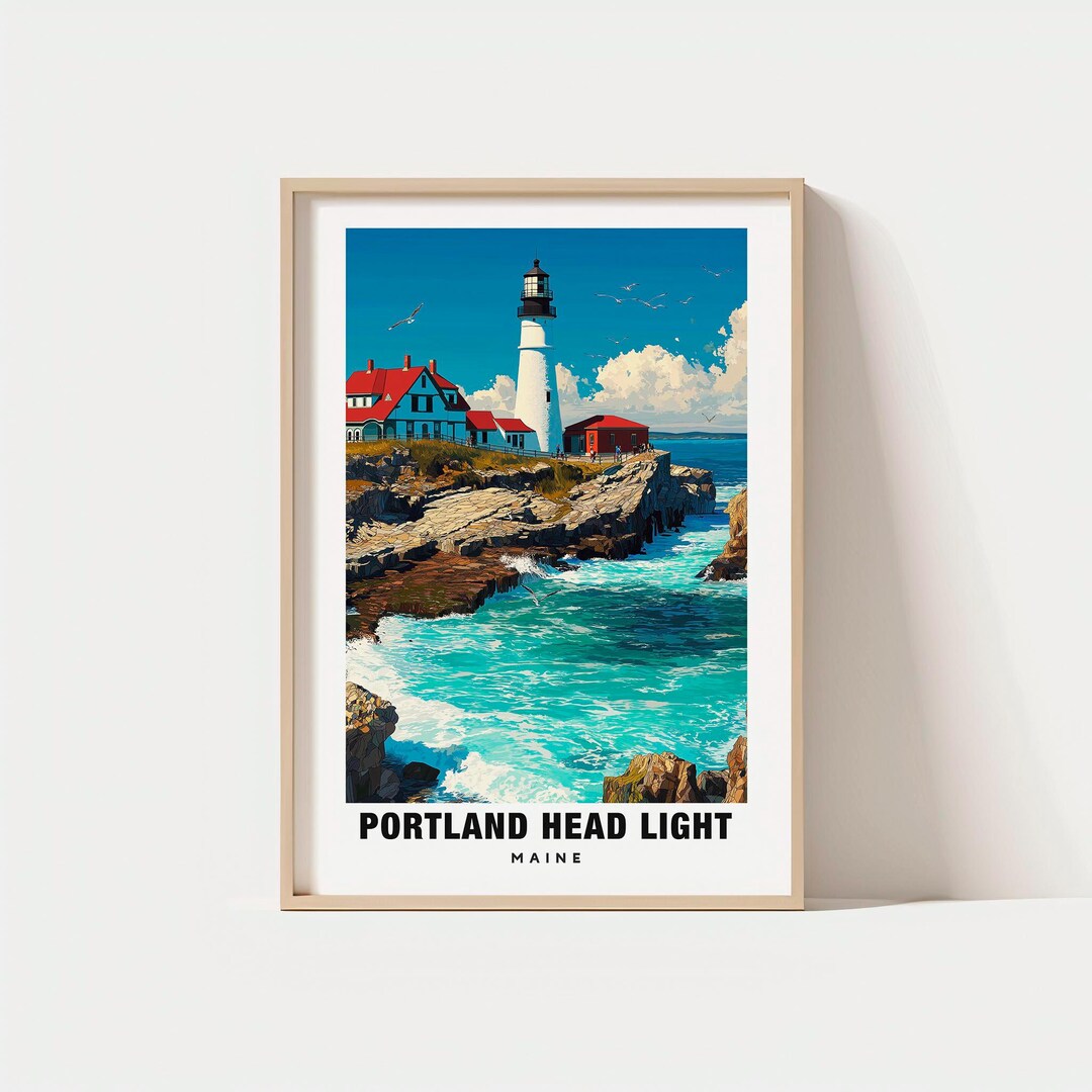 Portland Charm Portland Head Light Print - Maine Poster, Portland Head Views ...