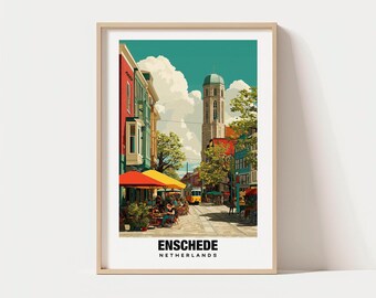 Enschede Digital Print, Cityscape, Dutch Charm (Multiple Sizes Available)