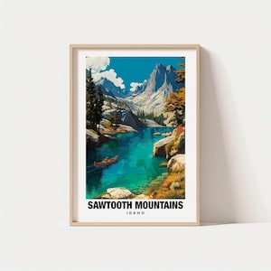 Sawtooth Mountains Print - USA Poster, Sawtooth Mountains Views, Sawtooth Mountains Art, Mountain Charm, Wilderness Scene, Scenic Beauty