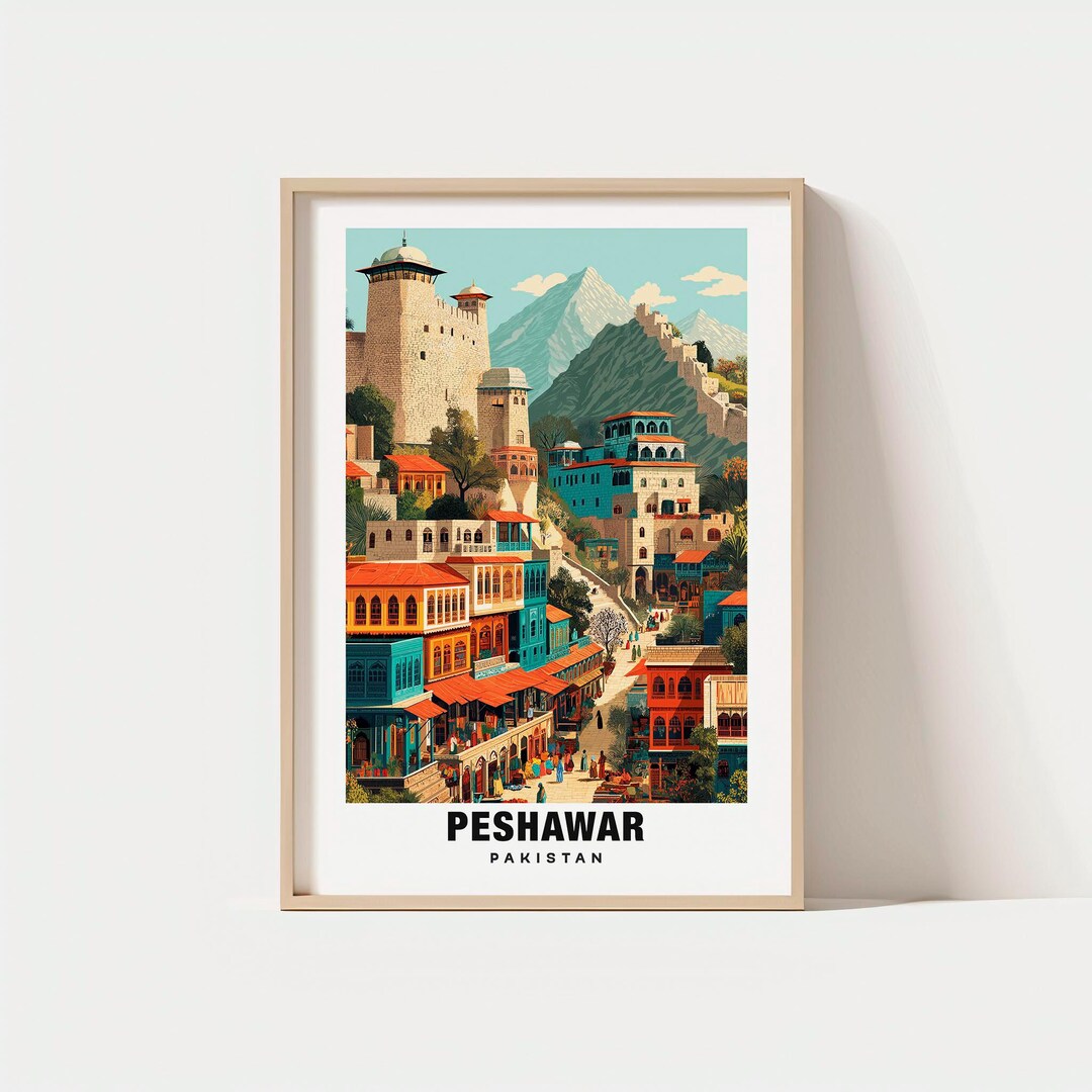 Peshawar Travel Poster: Historic Streets and Cultural Charm - Etsy