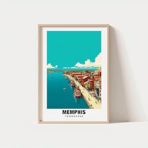 Memphis Print – Tennessee Poster, Travel Art, City Scene, Riverfront Views, Music Heritage, Urban Escape, Cultural Charm, Scenic Landscape