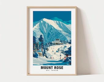 Mount Rose Ski Print Wall Art, Tahoe - Tahoe Print, Mount Rose Ski Travel Gift, Mount Rose Ski Poster, Digital Download, Birthday Gift