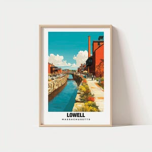 Lowell Print - USA Poster, Lowell Views, Lowell Art, City Charm, River Scene, Urban Beauty, Local Heritage, Massachusetts Travel