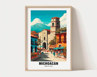 Michoacan Wall Art, Mexico - Mexico Print, Michoacan Travel Gift, Michoacan Poster, Digital Download, Birthday Gift, Wedding Gift