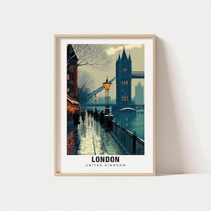 London Landmark Poster: Tower Bridge and City Views (Multiple Sizes)