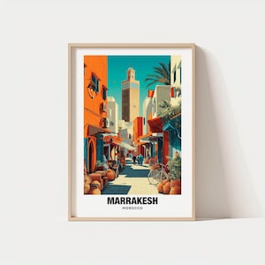 Marrakesh Travel Poster - Iconic Medina and Jardin Majorelle