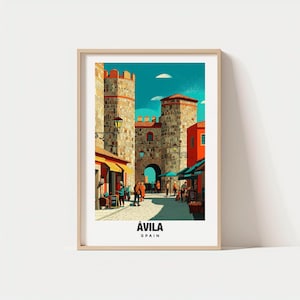 Avila Print - Spain Poster, Avila Views, Avila Art, City Charm, Walled Scene, Historic Beauty, Local Heritage, Spain Travel