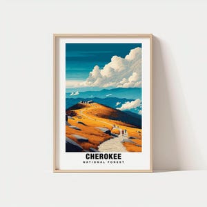 Cherokee Forest Print - Tennessee Poster, Cherokee Forest Views, Forest Art, Tennessee Charm,Forest Beauty, Scenic Landscape,Mountain Escape