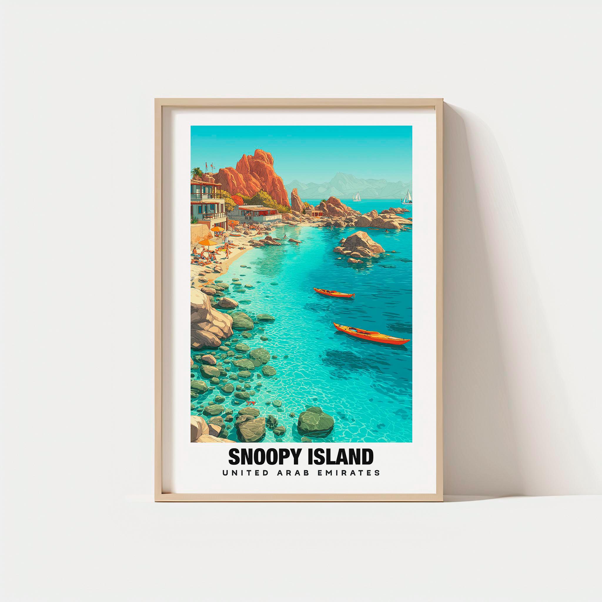 Snoopy Island Travel Print Wall Art, Fujairah - United Arab