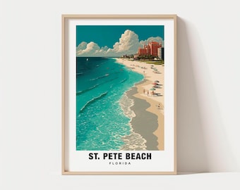 St. Pete Beach Travel Print, St. Pete Beach - Florida Travel Gift, Printable City Poster, Digital Download, Wedding Gift, Birthday Present