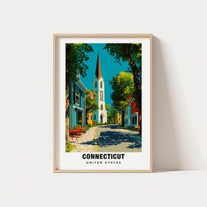 Connecticut Print – USA Poster, Travel Art, Coastal Scene, Historic Views, Nature Escape, Scenic Landscape, New England Charm, Northeast USA