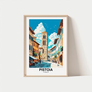 Pistoia Print - Reiseposter, italienische Kunst, toskanischer Charme, Historische Stadt, Malerische Ansichten, Mittelalterliche Architektur, Lebendige Märkte, Kulturelle Kunst