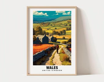 Wales Landscape Print: Mountains, Coast, and Historic Charm