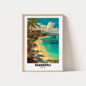 Kaanapali City Print, Kaanapali Travel Poster, Maui Travel Gift, Kaanapali Digital Download, Maui Poster, Kaanapali Gift, Hawaii Culture