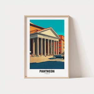 Arte mural del Panteón: La icónica cúpula de Roma - Impresión digital descargable