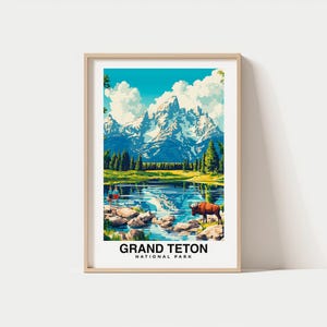 Grand Teton National Park Travel Print - Wyoming Travel Gift, Printable City Poster, Digital Download, Birthday Present, Wedding Gift Print