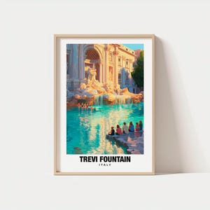 Trevi Fountain Travel Print, Trevi Fountain - Italy Landmark, Printable Landmark Poster, Digital Download, Birthday Present, Italy  History